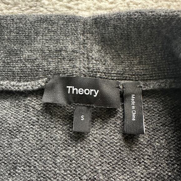 Theory Soft Wool Cashmere Open Cardigan Duster Grey Size S - Picture 6 of 10